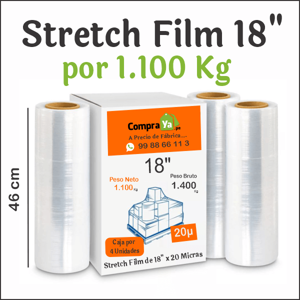 Stretch Film de 18 pulgadas por 1 kilo