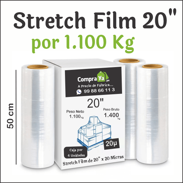 Stretch Film de 20 pulgadas por 1 Kilo
